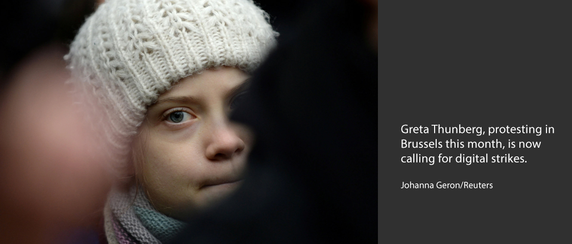 Greta Thunberg, protesting in Brussels this month