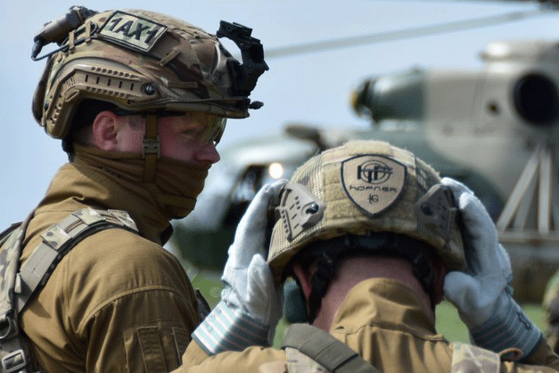 Ukrainian soldiers preparing for a mission