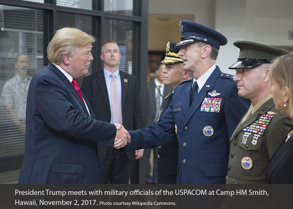 President Trump meeting with US military leaders